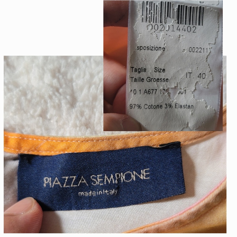 Piazza Sempione Cotton Stretch Sleeveless Shift Dress Watercolor US 4 w/ Pockets - Picture 6 of 9